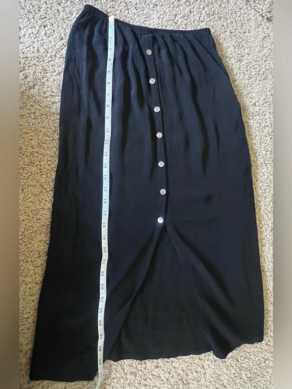 Classic Black Button-Front Maxi Skirt - Picture 3 of 5